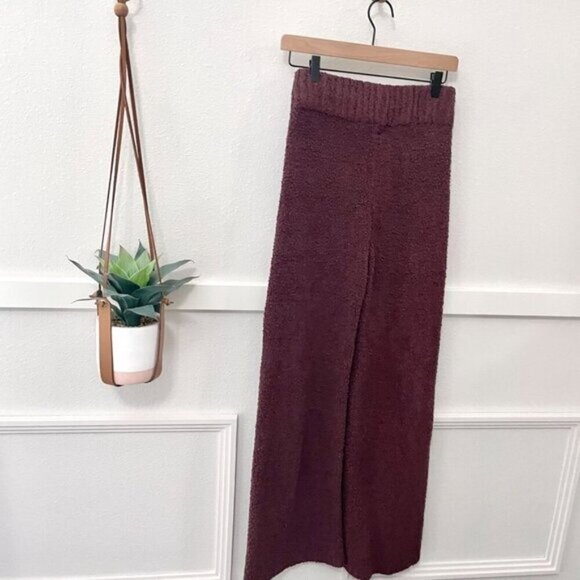 SKIMS Cozy Knit Bouclé Track Pants Garnet Brown Size S/M - Picture 4 of 4